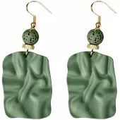 Charme Bijoux Zilveren -Mosgroen -oorbellen -Satijn -