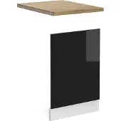 Vicco Frontpaneel R-Line, Zwart hoogglans/Wit, 45 cm WB Marmer