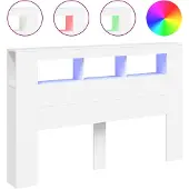 vidaXL Hoofdbordkast met LED-verlichting 160x17x102 cm wit