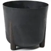 Frida Ronde Pot Zwart Beton 18,3 cm - Gerecycled materiaal