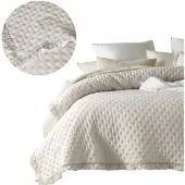 Room99 Wattensprei Molly 240x260 cm met ruches - Diverse kleuren