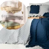 Markizeta Decoratieve sprei met ruches 200x220 cm - Grijs