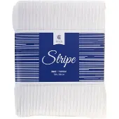 BBK Stripe Plaid 150x200cm Ecru - Zachte Microvezel