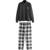Next Pyjama lang ecru / lichtbeige / grijs / donkergrijs