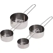 Eh Excellent Houseware Maatschepjes - 4x stuks - zilver - RVS - maatlepels - keuken/koken