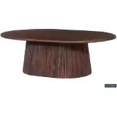 Molecule Salontafel Miguel ovaal 120cm van mangohout donkerbruin met fluted voet
