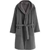 Next - Heren - Corded Textured Dressing Gown - Grijs
