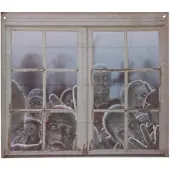 Fiesta raamposter zombie 80 x 90 cm grijs