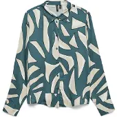 Vero Moda Blouse 'VMCINDY REGINA' taupe / jade groen / zwart / wit