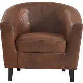 Vente-Unique.nl Fauteuil van microvezel - Oud bruin - CRISTOBAL II