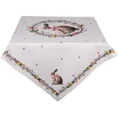 Clayre & Eef Tafelkleed 100x100 cm Beige Katoen