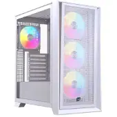 Einarex EXCS-PL-600R-W, Midi-tower, PC, Wit, ATX, Micro ATX, Mini-ITX, Kat, Gehard glas, Gaming