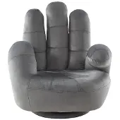 Vente-Unique.nl Draaiende kinderfauteuil CATCHY van fluweel - Antraciet
