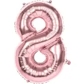 Boland ballon cijfer 8 rosé goud 86 cm