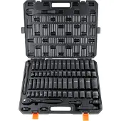 Vevor 1/2 inch dopsleutelset CR-V gelegeerd staal 65-delige dopsleutelset 10-24 mm diepe doppen slagmoersleutel