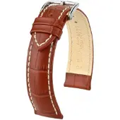 Hirsch Hirsh Horlogeband - Modena Goudbruin - Leer - 18 mm