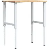 vidaXL Werkbank 80x60x(71,5-98) cm massief eikenhout