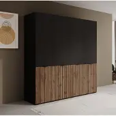Meubella - Kledingkast Shelton - Zwart 1 - 202 cm