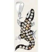 MOOYE ® - Collectie Zilveren Salamander hanger met zirkonia's