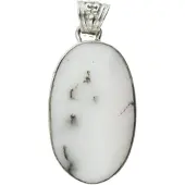MOOYE ® - Collectie Zilveren Dendriet Opaal edelsteen ovaal groot hanger