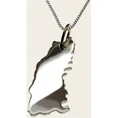 MOOYE ® - Collectie Zilveren Landkaart Zwarte Woud ketting hanger