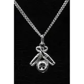 MOOYE ® - Collectie Zilveren Bowlingpins ketting hanger - met bal