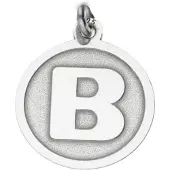 MOOYE ® - Collectie Zilveren Letter B rond mat en glans kettinghanger