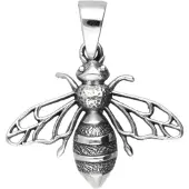 MOOYE ® - Collectie Zilveren Bij met opengewerkte vleugels ketting hanger