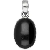 MOOYE ® - Collectie Zilveren Black star Diopside ovaal kettinghanger