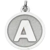 MOOYE ® - Collectie Zilveren Letter A rond mat en glans kettinghanger