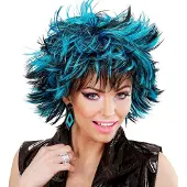 Widmann Coupe ravage pruik zwart met blauw