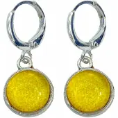 Charme Bijoux Zilveren oorhanger met geel steentje Cleo -
