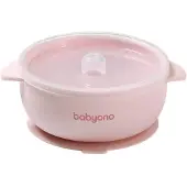 Babyono Baby Ono Roze Siliconen Kommetje met Zuignap & Deksel