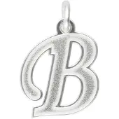 MOOYE ® - Collectie Zilveren letter B sierlijk mat-glans kettinghanger