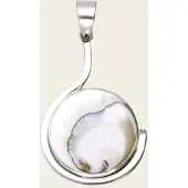 MOOYE ® - Collectie Zilveren Nautilus fragment schelp rond XL kettinghanger
