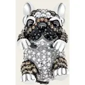 MOOYE ® - Collectie Zilveren Hond met zirkonia's gerhodineerd kettinghanger