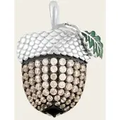 MOOYE ® - Collectie Zilveren Eikel hanger met los blaadje en zirkonia's