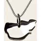 MOOYE ® - Collectie Zilveren Landkaart Pellworm ketting hanger