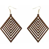Charme Bijoux Oorbellen-Ruiter-Bruin-9 cm- hout