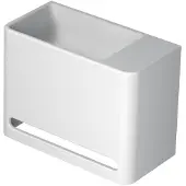 Ink Hangar Fontein 40x20cm Polystone - Rechts - Zonder Kraangat - Mat Wit - 8718835103187 - Rechthoekig - Wastafels, Fonteinen, Vrijhangende Fonteinen