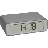 TFA-Dostmann 60.2560.15 - Wekker - Digitaal - Zendergestuurd - Alarm - Snooze - Zachte permanente nachverlichting - Cijfers - Grijs