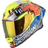 Scorpion EXO-R1 Evo II Air Aron Misano Integraalhelm Zilver/Blauw/Geel XL