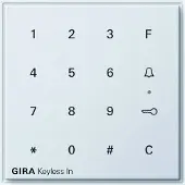 Gira Bel + deurintercom, Sleutelloos In Codeklavier TX 44 (WG UP) Puur wit