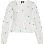 Dreimaster Blouse blauw / wolwit