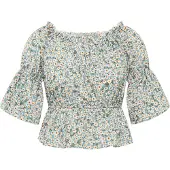 Mymo Blouse blauw / oranje / wit