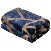 Cotton World Pluche microvezelplaid 160x200 cm - Geometrisch Blauw & Beige