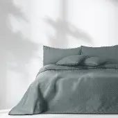 Restilo Grijze Boho Sprei met Pompons 220x240 cm