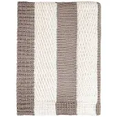 Homla RUDENS Plaid 130x170cm - Zacht Polyester, Ecru Strepen