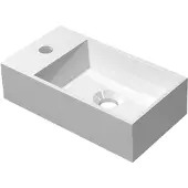 Ink Contra fontein Polystone cilinder met kraangat links 10x40x22cm Mat wit