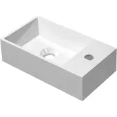 Ink Contra fontein Polystone cilinder met kraangat rechts 10x40x22cm Mat wit